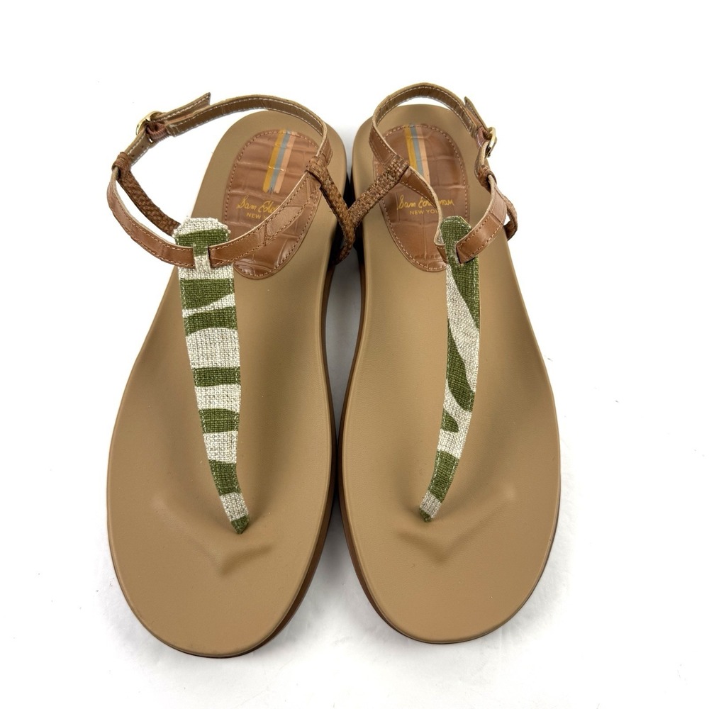 Sam Edelman Naomi Sandals 10 Soft Fern T Strap Shoes Womens Brand New